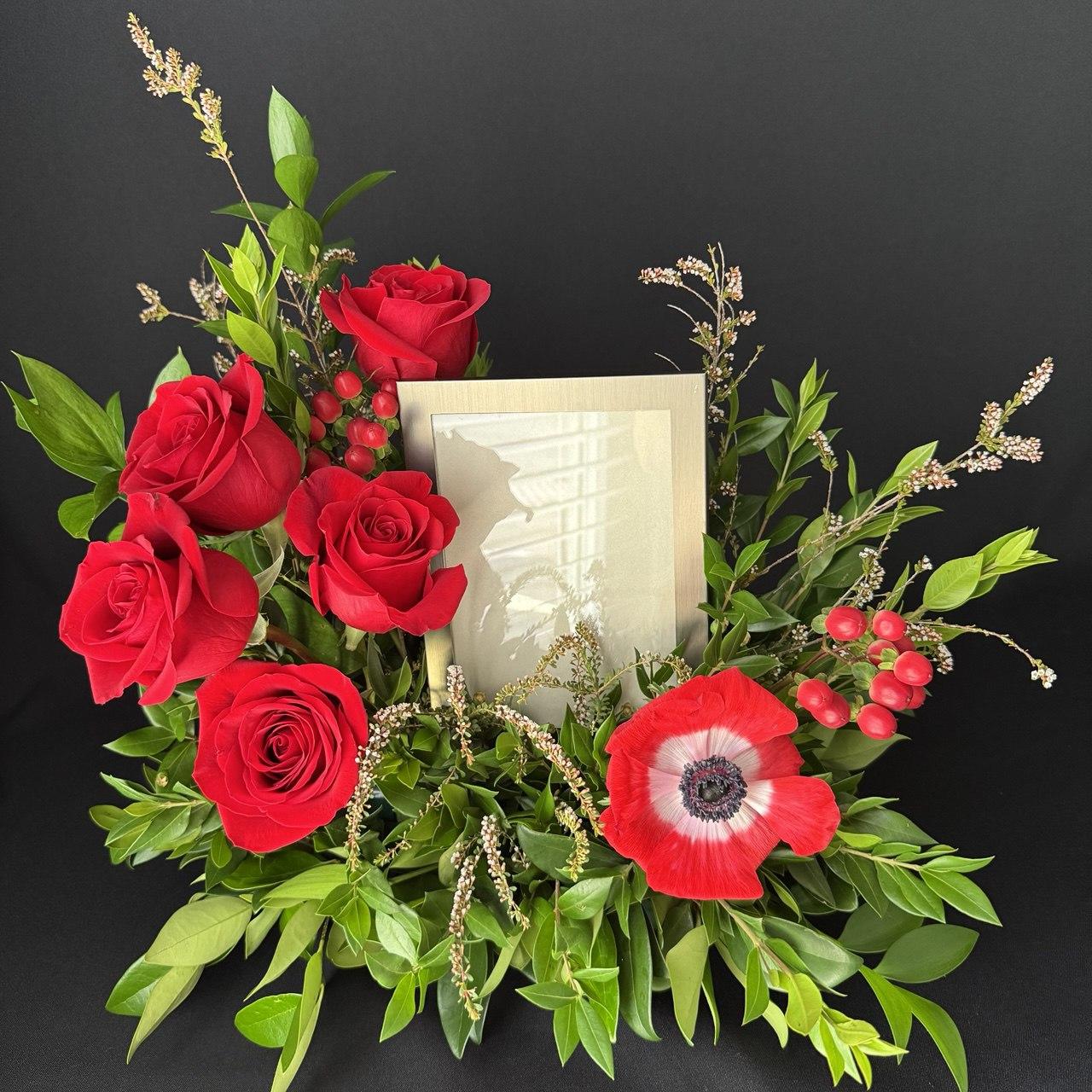 Standing Photo Tribute with Red Roses - image 2