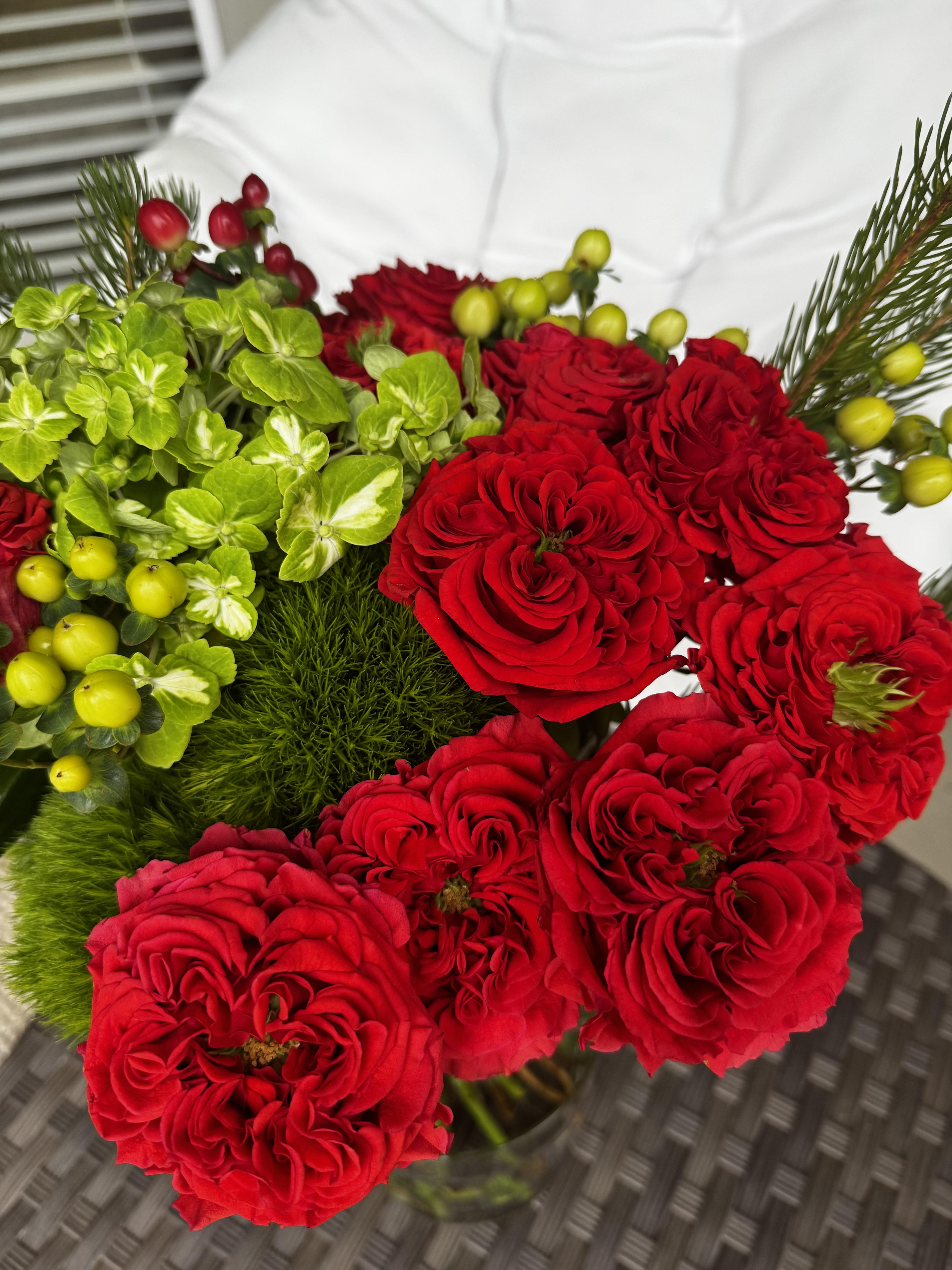 Scarlet Evergreen Bouquet