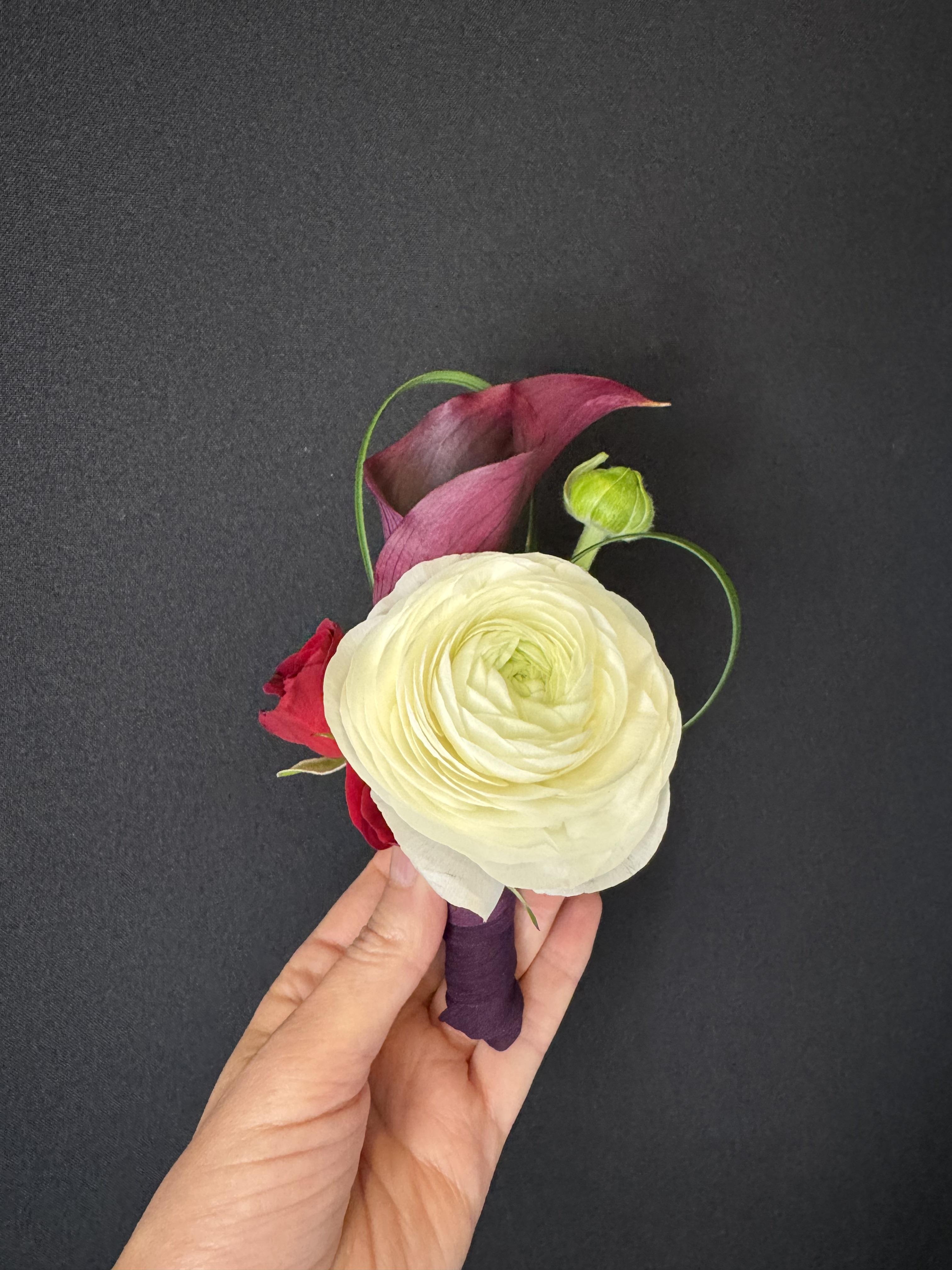 Burgundy Elegance Boutonniere - image 5
