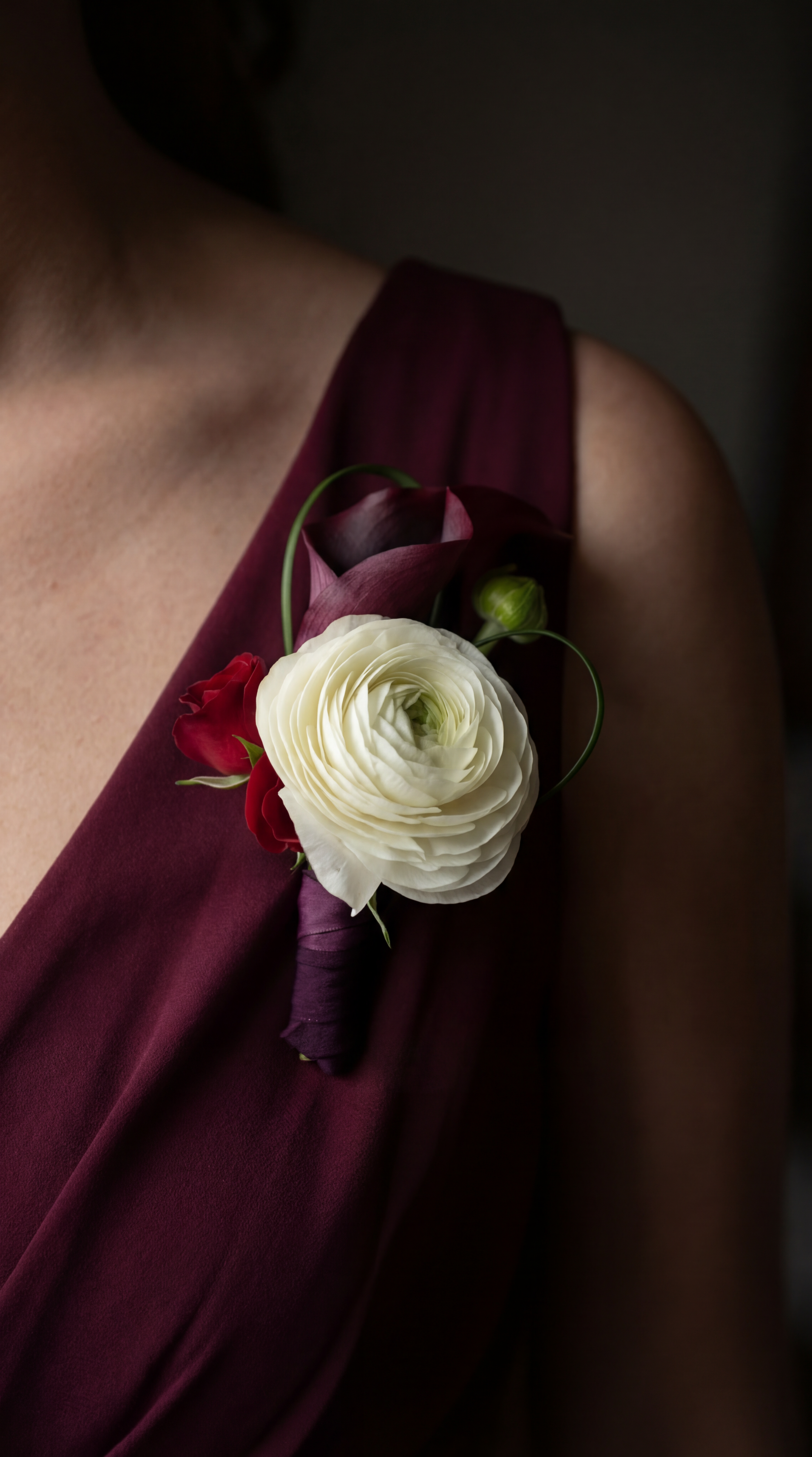 Burgundy Elegance Boutonniere - image 2